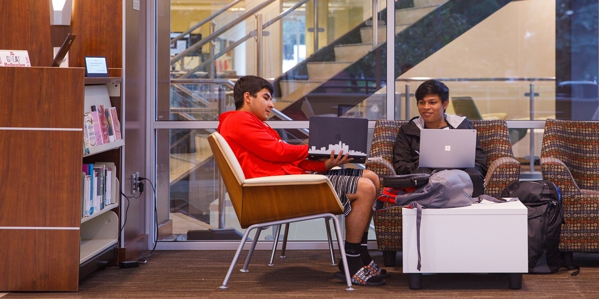 Students studying in the Learning Commons