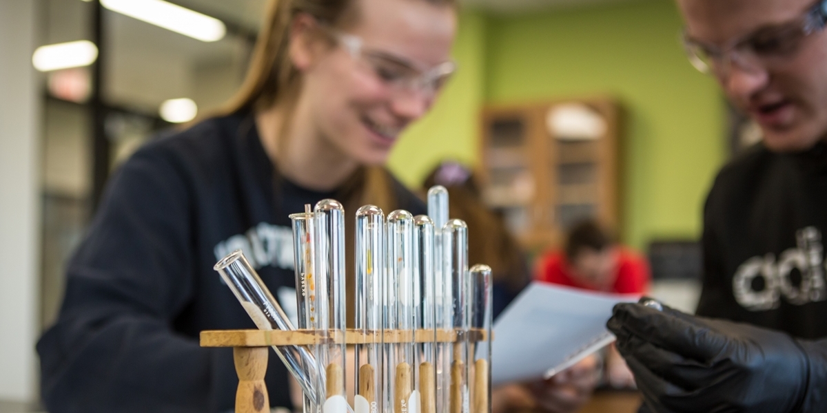 Students in science lab
