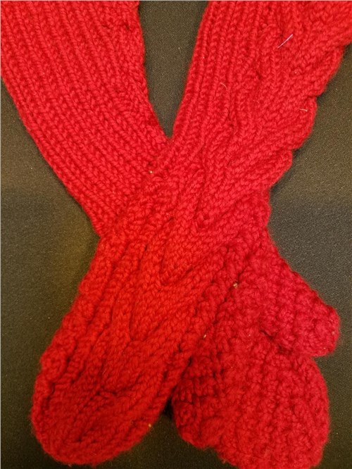 Long Red Mittens