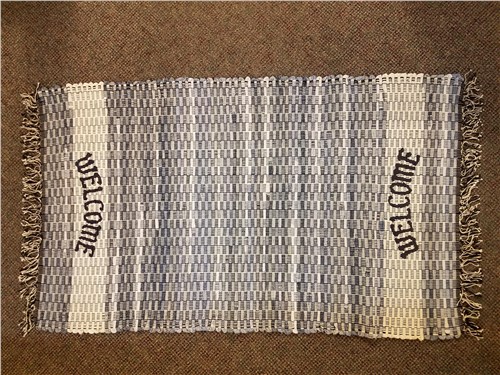Blue Jean Woven Welcome Rug