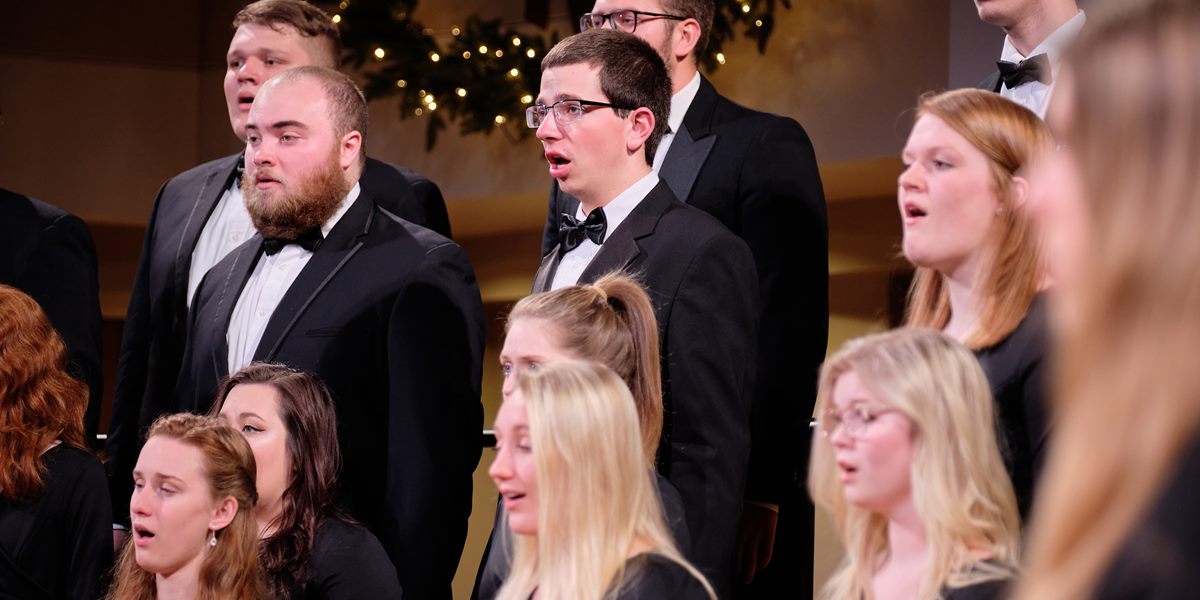 A cappella Choir members sings during the Christmas Vespers service.