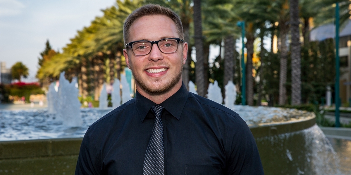 A Northwestern business student at his summer internship in Southern California.