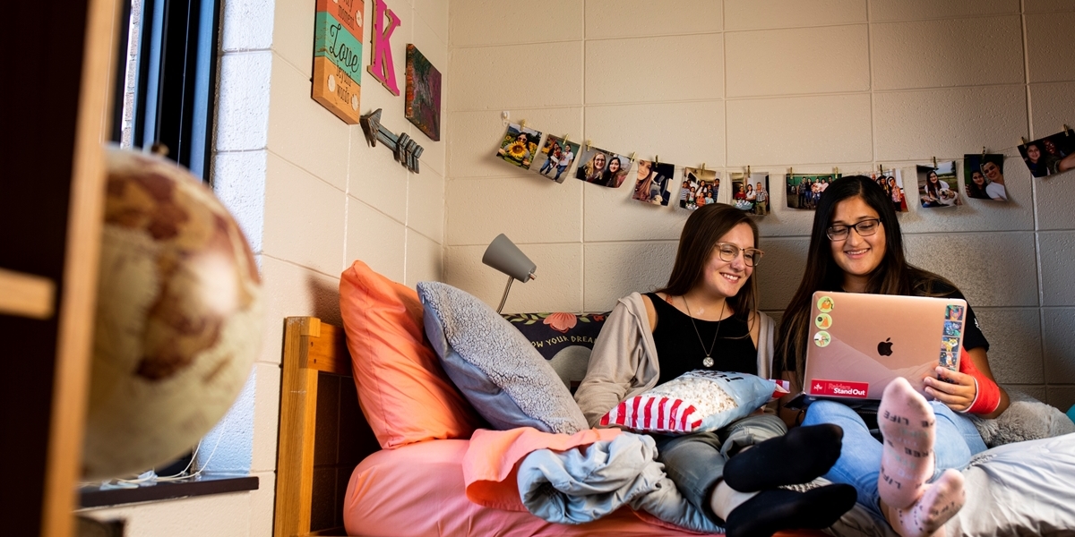 Students in a residence hall.