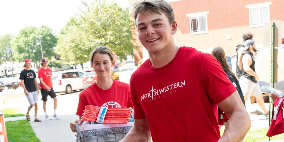 Students moving into dorm